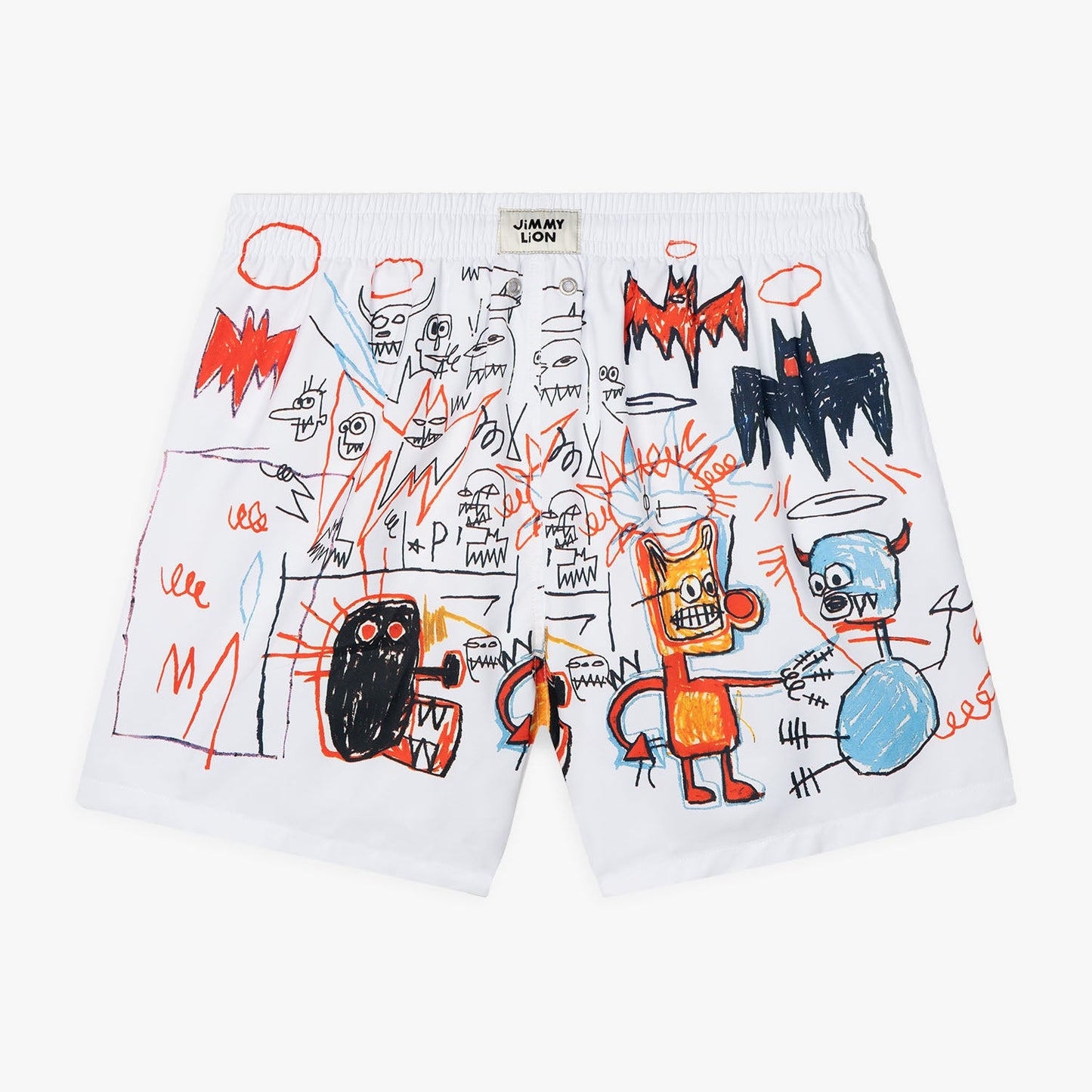 Basquiat Batman Swim Shorts - White