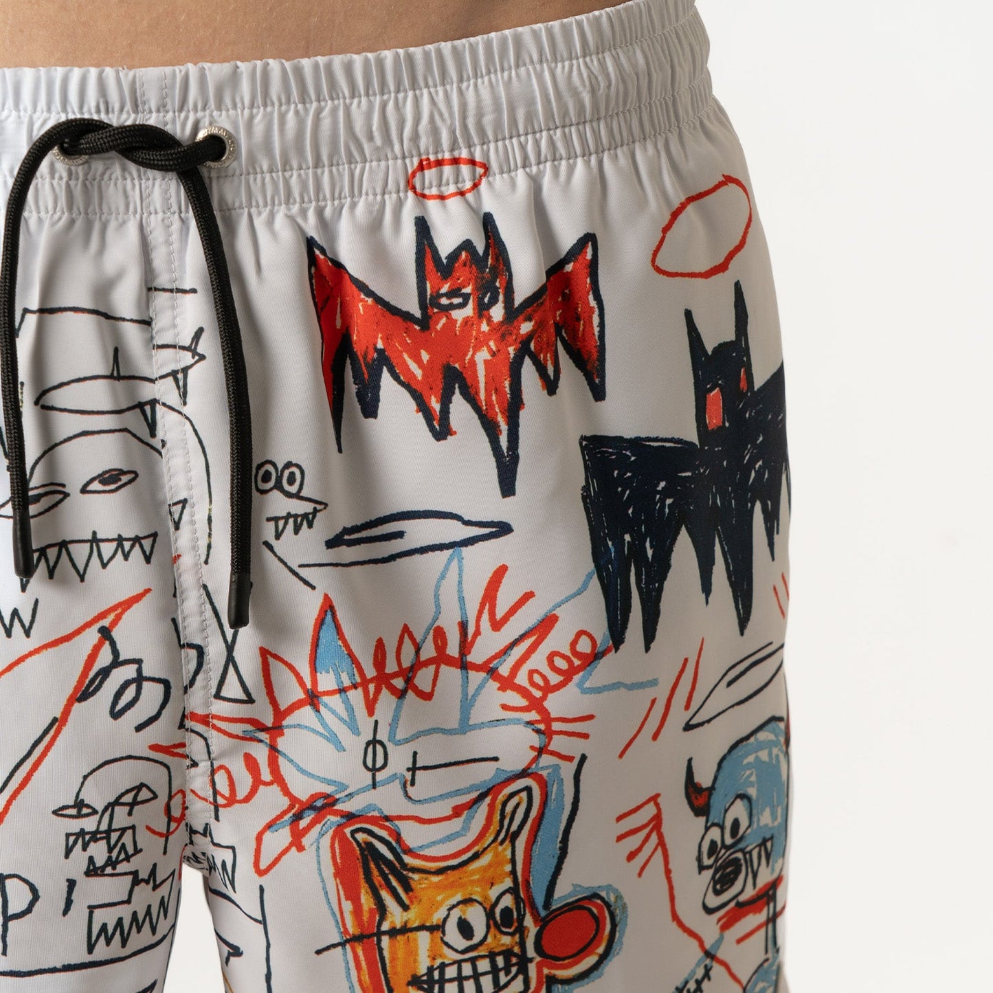 Basquiat Batman Swim Shorts - White